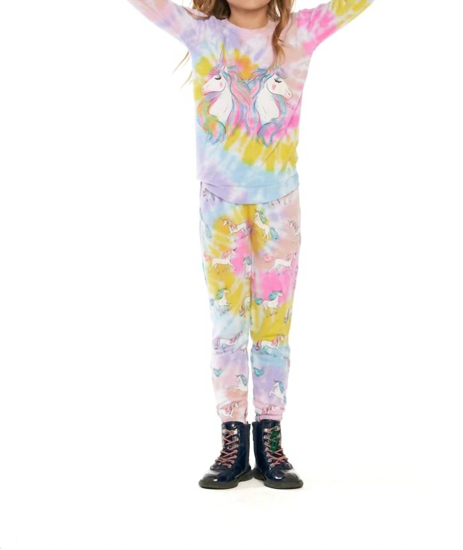Chaser - Tie Dye Reflected Unicorn Hacci Sweatshirt