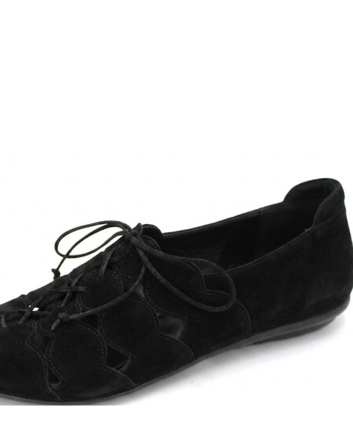 Beautifeel Women's Amelia Lace-up Shoe in black spark suede - women's sandal - detail view