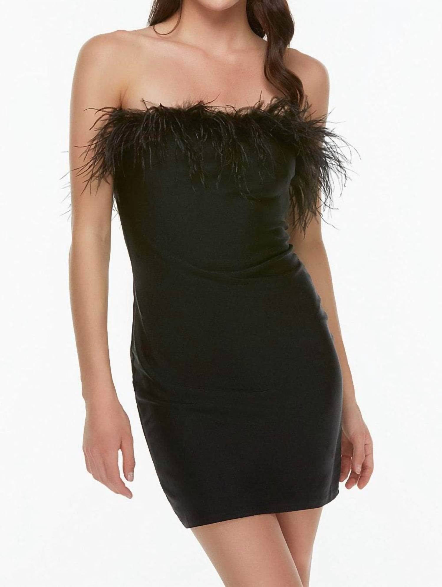 Alyce Paris - Feathered Strapless Fitted Dress