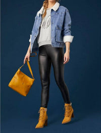 COCO + CARMEN Alexi Faux Leather Leggings in black - women's pants - alternate view