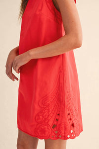 &Merci - Embroidered Shift Mini Dress