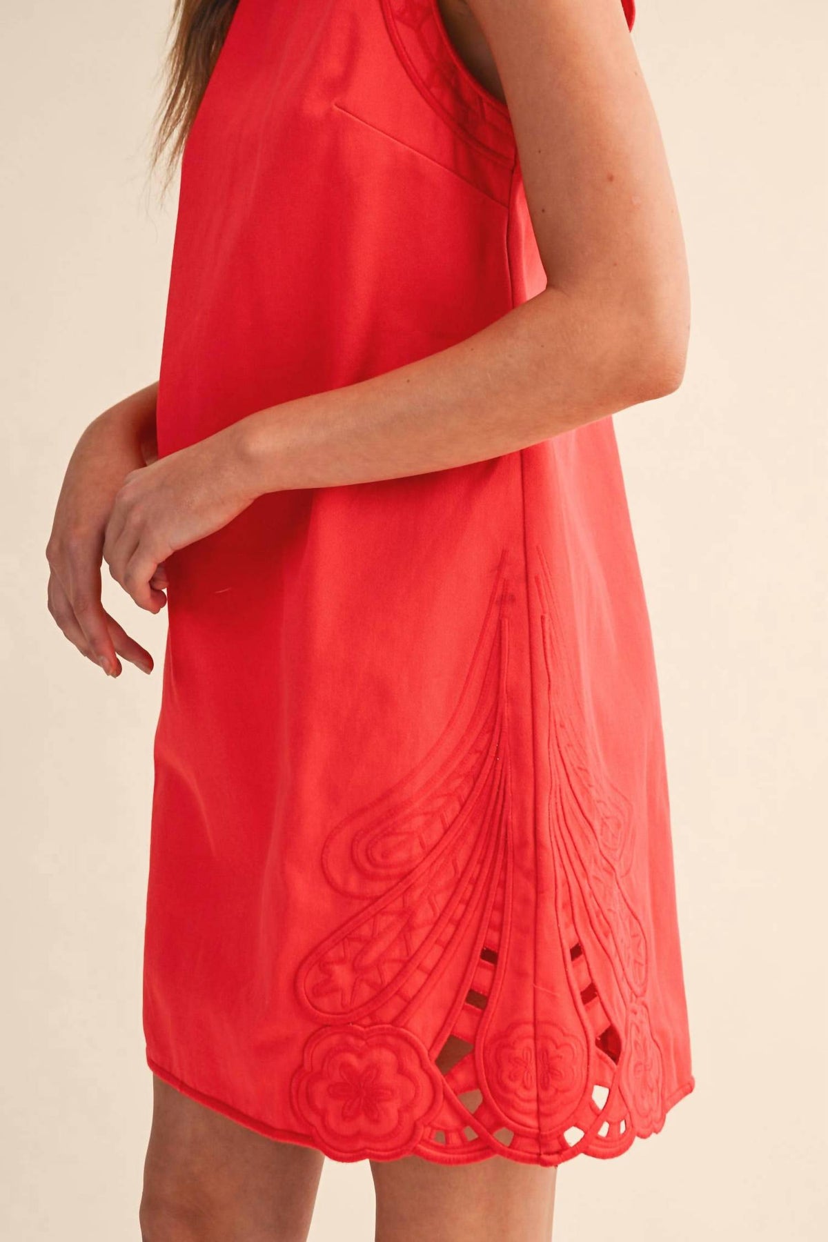 &Merci - Embroidered Shift Mini Dress