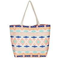 Judson & Co. - Leopard & Aztec Print Canvas Tote Bag