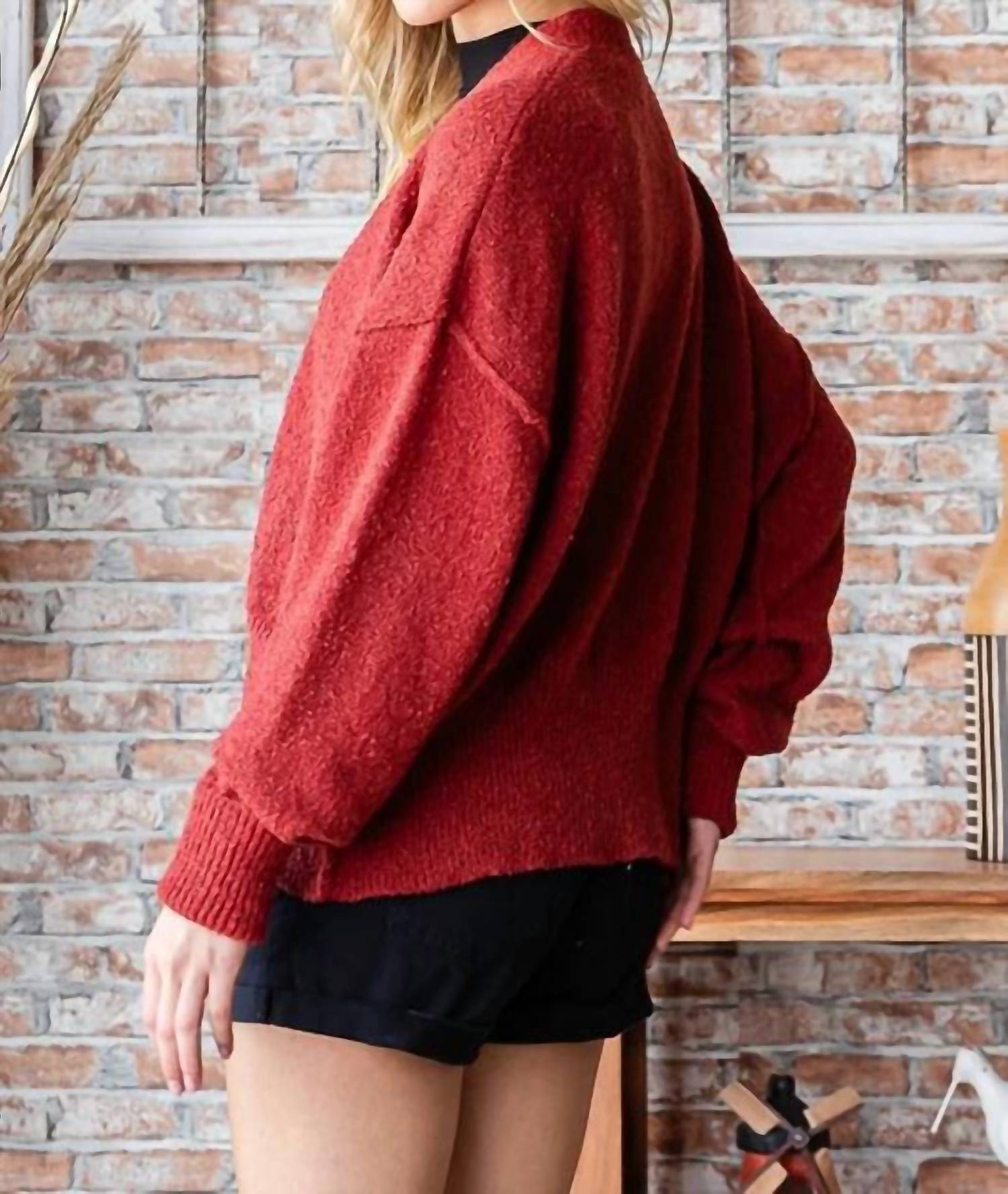 7Th Ray - Drop Shoulder Long Sleeve Button Down Cardigan