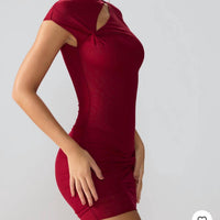 Oh Polly - Aurelia Mesh Cap Sleeve Cut Out Mini Dress