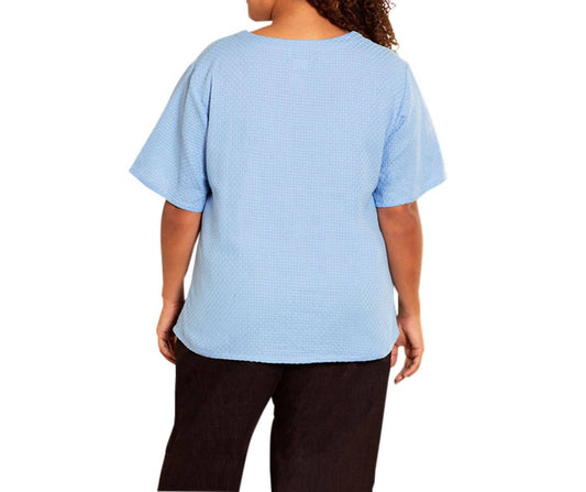 On The Plus Side - Ameli Cotton Short Sleeve V-Neck Top - Plus