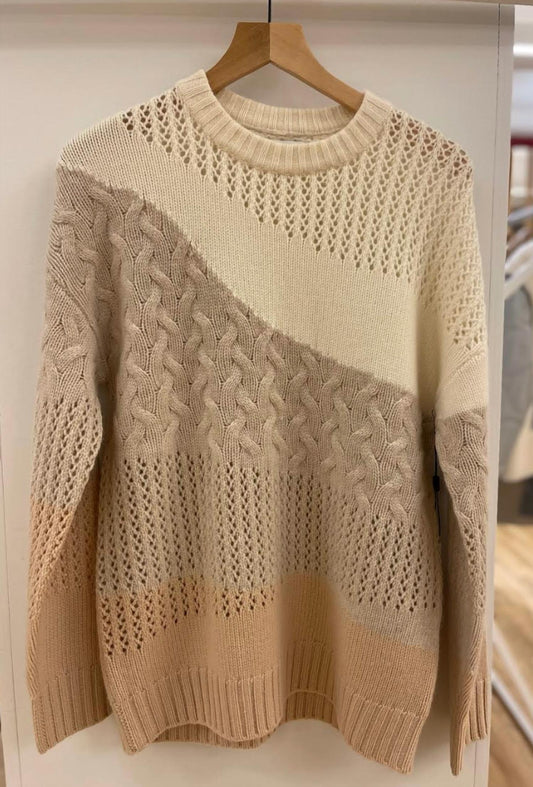 Wool Cashmere Multi Stitch Intarsia Tunic