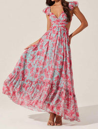 Astr - Primrose Floral Strappy Back Maxi Dress