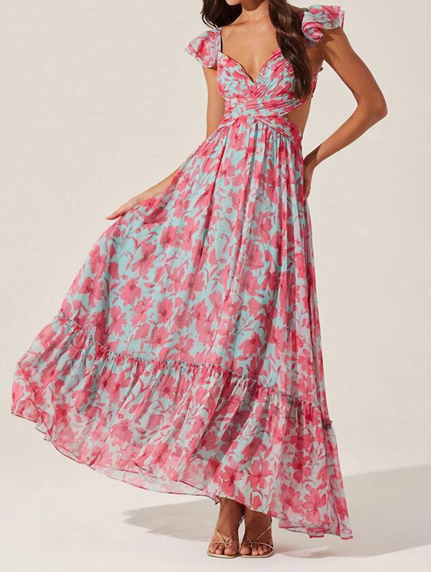 Astr - Primrose Floral Strappy Back Maxi Dress