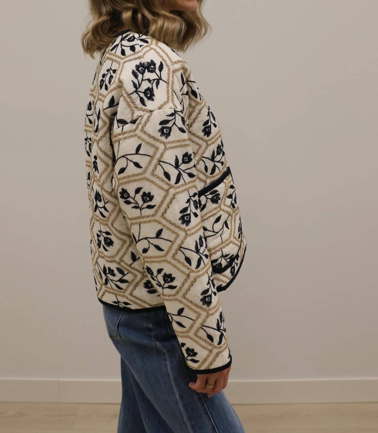 Entro - Portman Quilted Embroidered Floral Jacket