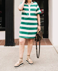Gentle Fawn - Wide Stripe Polo Mini Dress