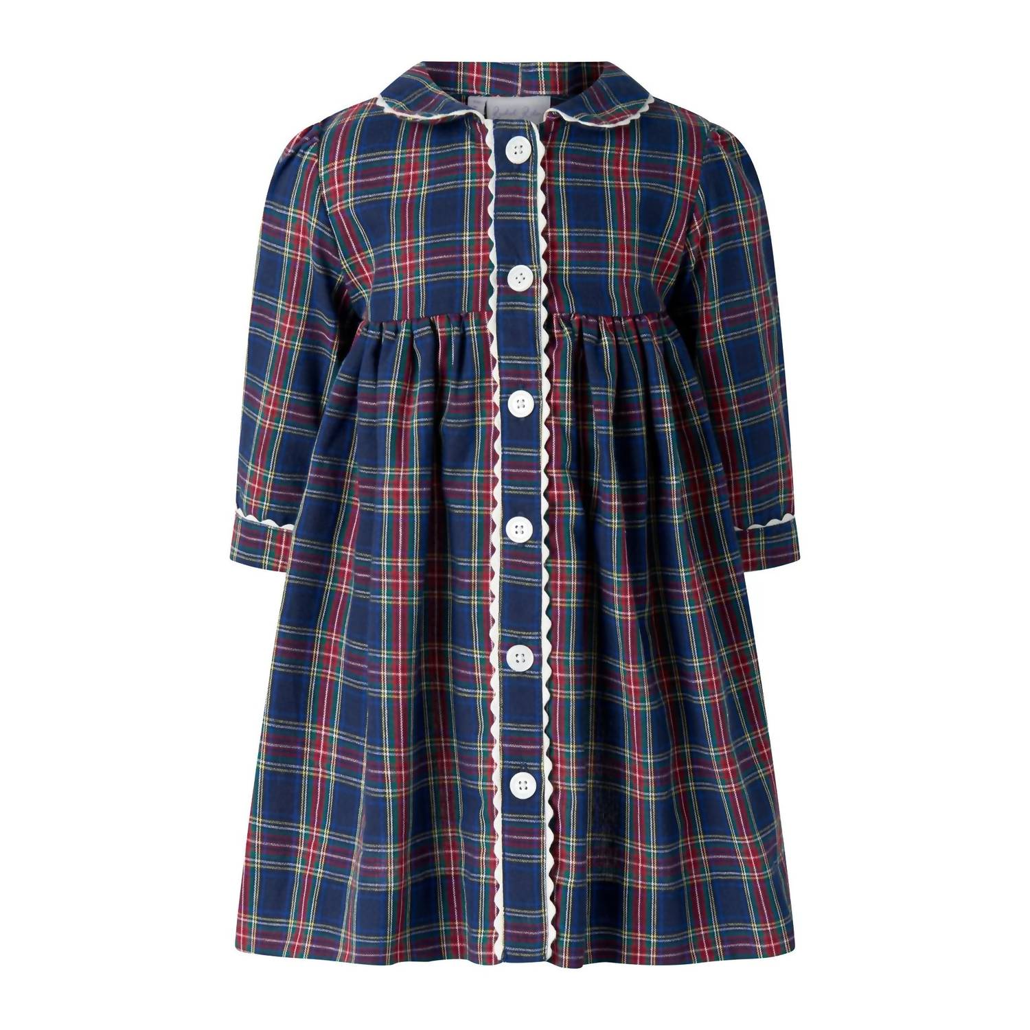 Rachel Riley - Girl's Tartan Button Front Dress And Bloomers Set