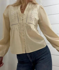 Mint Exclusives - Evie Embroidered Peasant Blouse