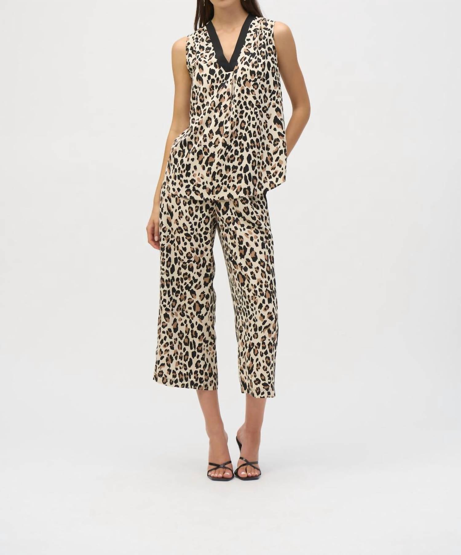 Joseph Ribkoff - Leopard V-Neck Sleeveless Pullover