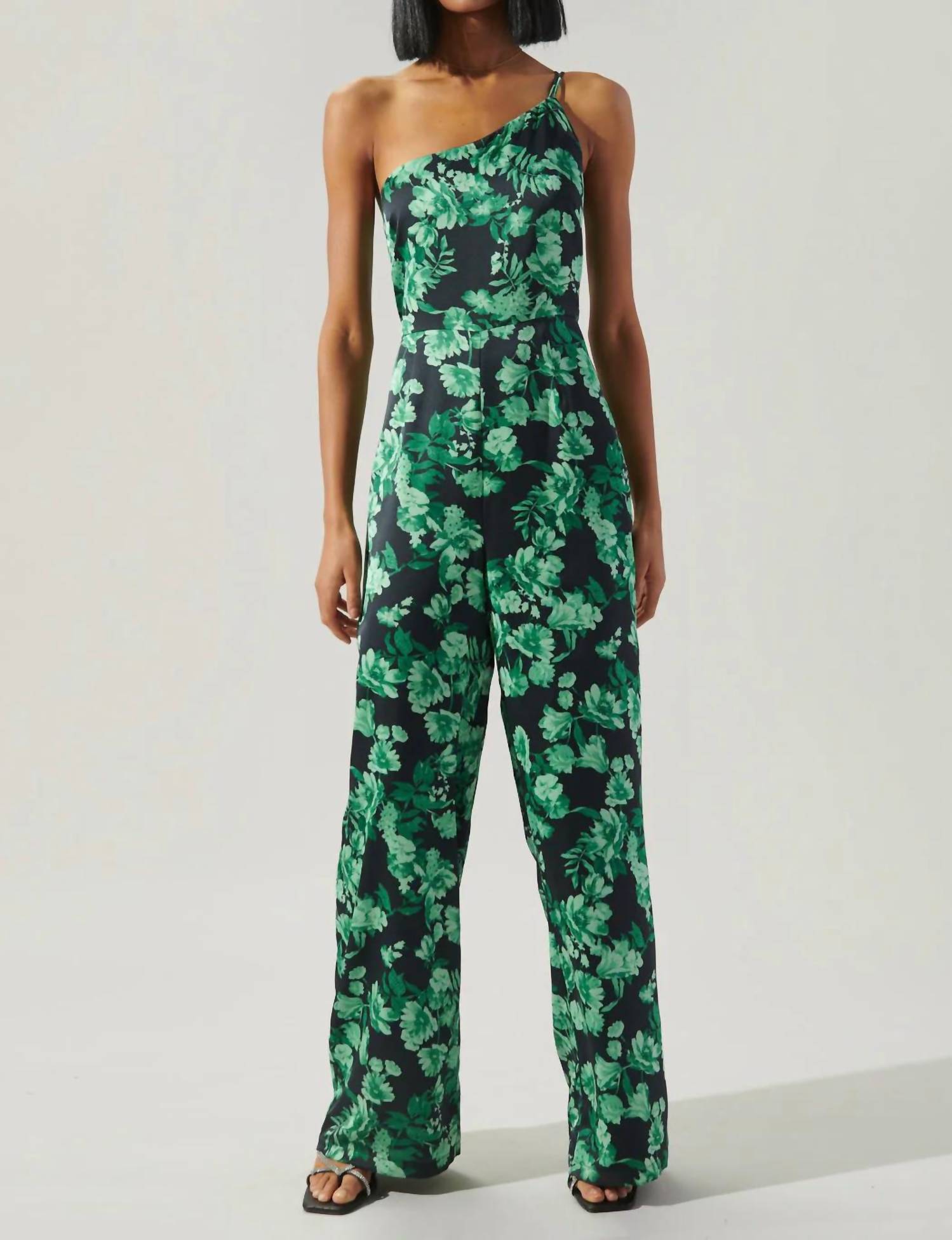 Sugarlips - Bonnita one shoulder le disko satin jumpsuit