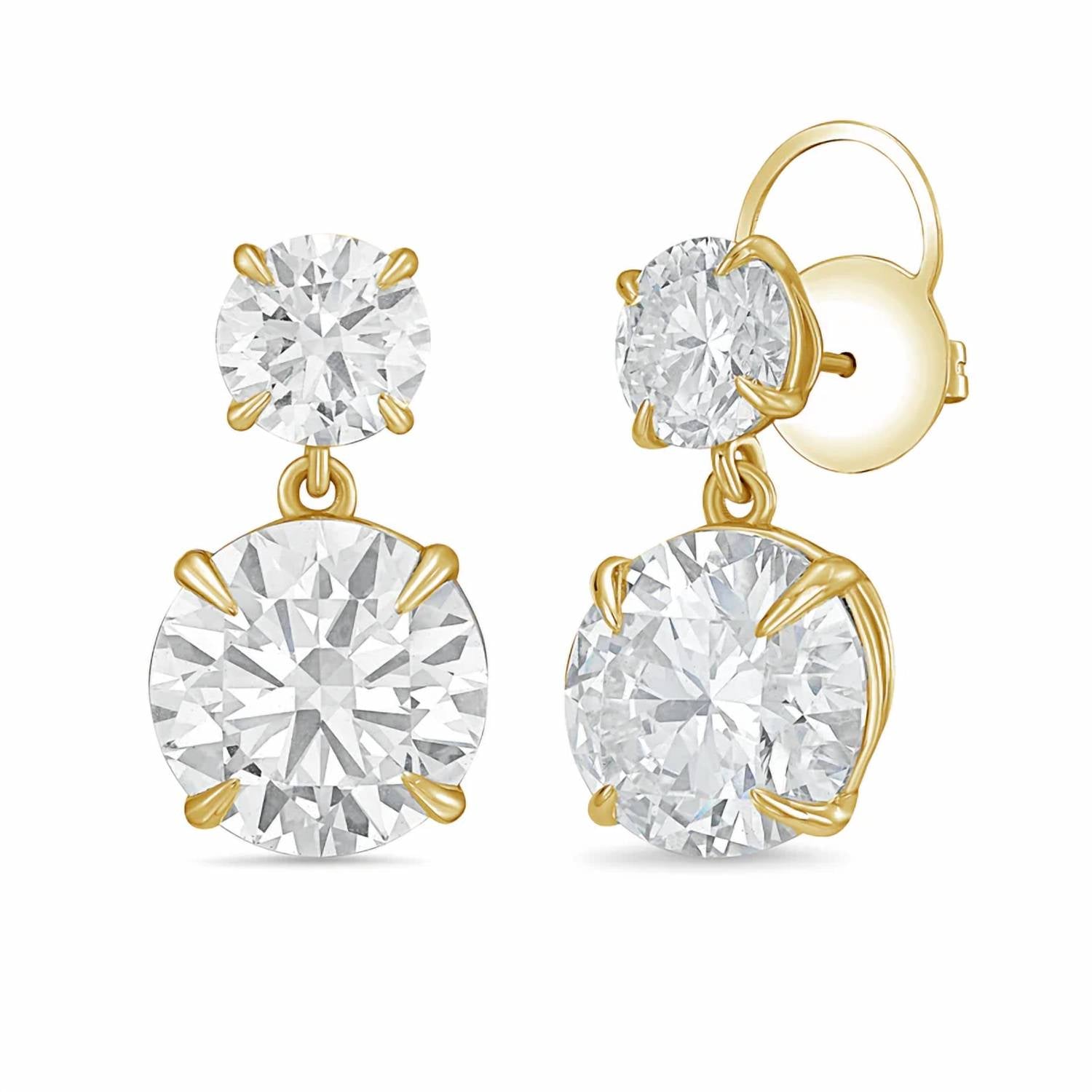 Diana M Jewels - Women's Round Lab-Grown Diamond Stud Earrings (10.00 Ct TCW) - Bold