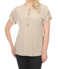 Joseph Ribkoff - Henley Roll-tab Sleeves Tunic