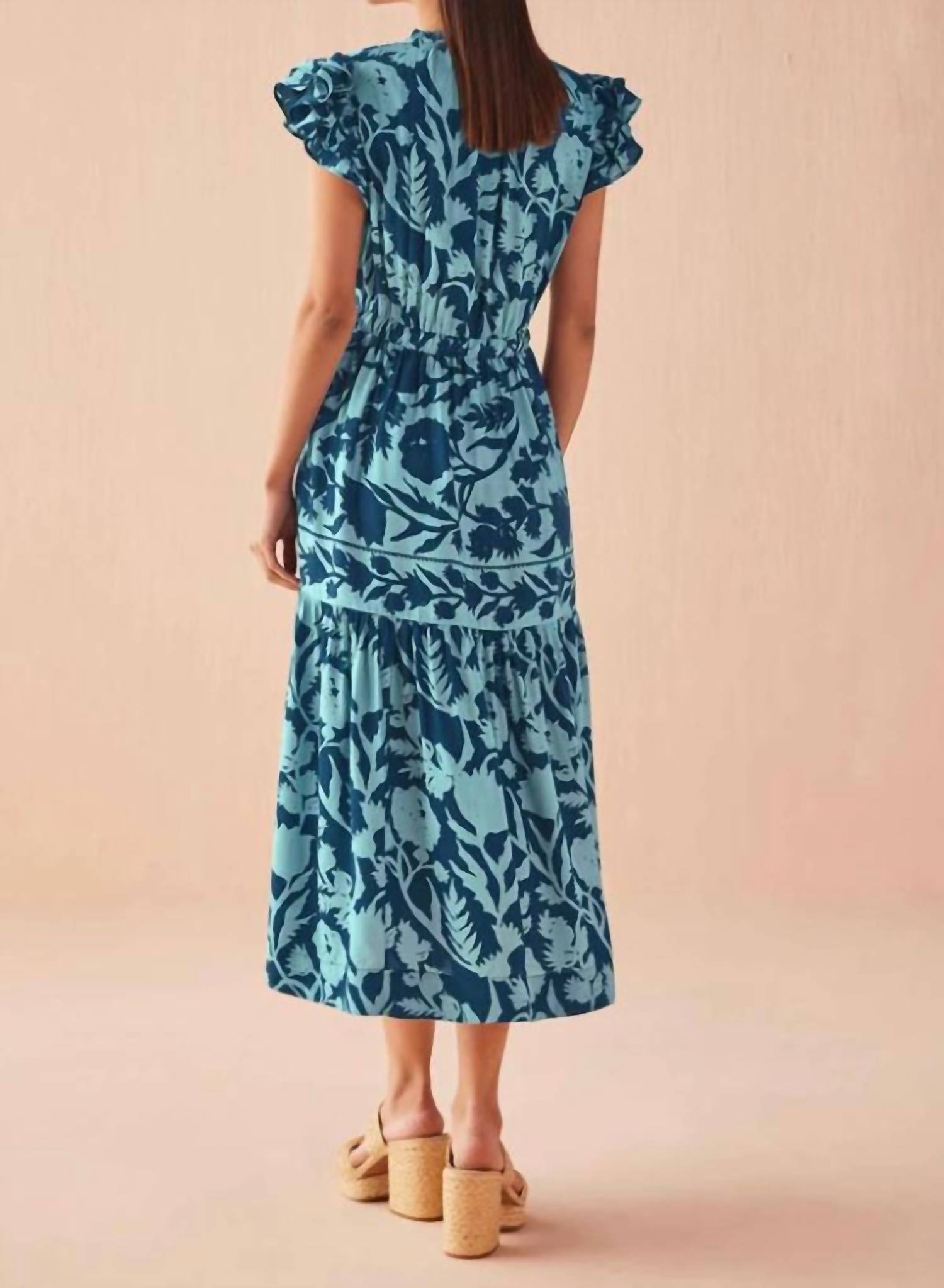 OMIKA Willa Midi Dress in lolita harbor - women's dress - alternate view