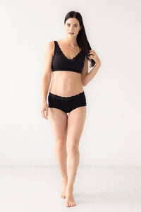 Salua - Cotton Bralette With Lace Edge