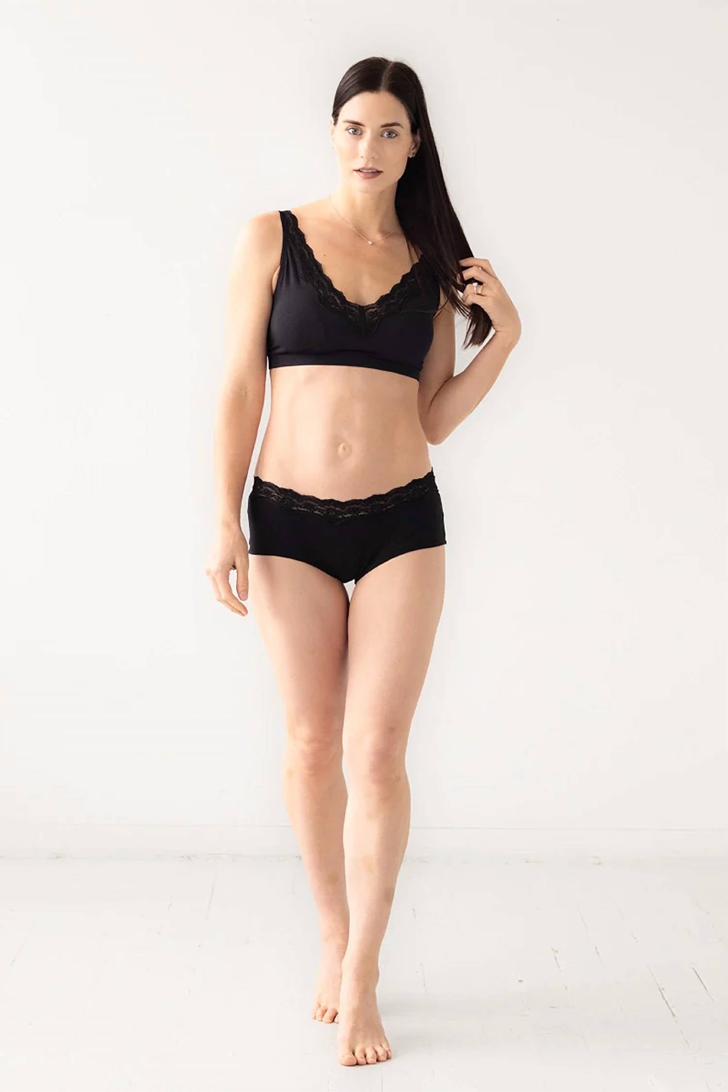 Salua - Cotton Bralette With Lace Edge