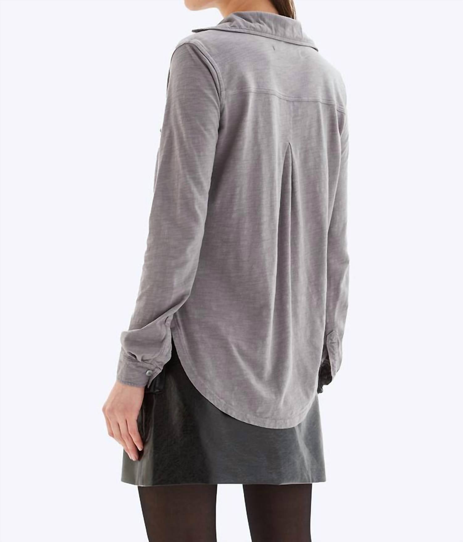 CHRLDR Amrat Jersey Blouse in graphite - women's blouse - detail view