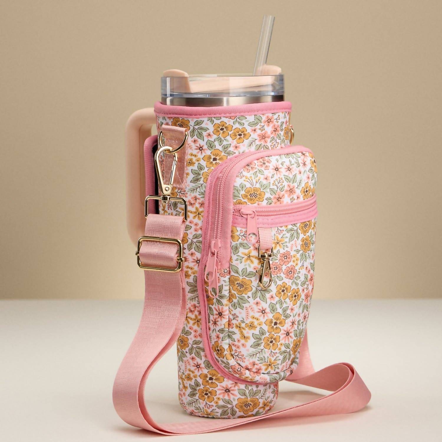 Stone & Stitch - Women's Floral Neoprene Tumbler Carrier