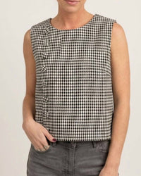 Pretty Follies - Houndstooth Sleeveless Top