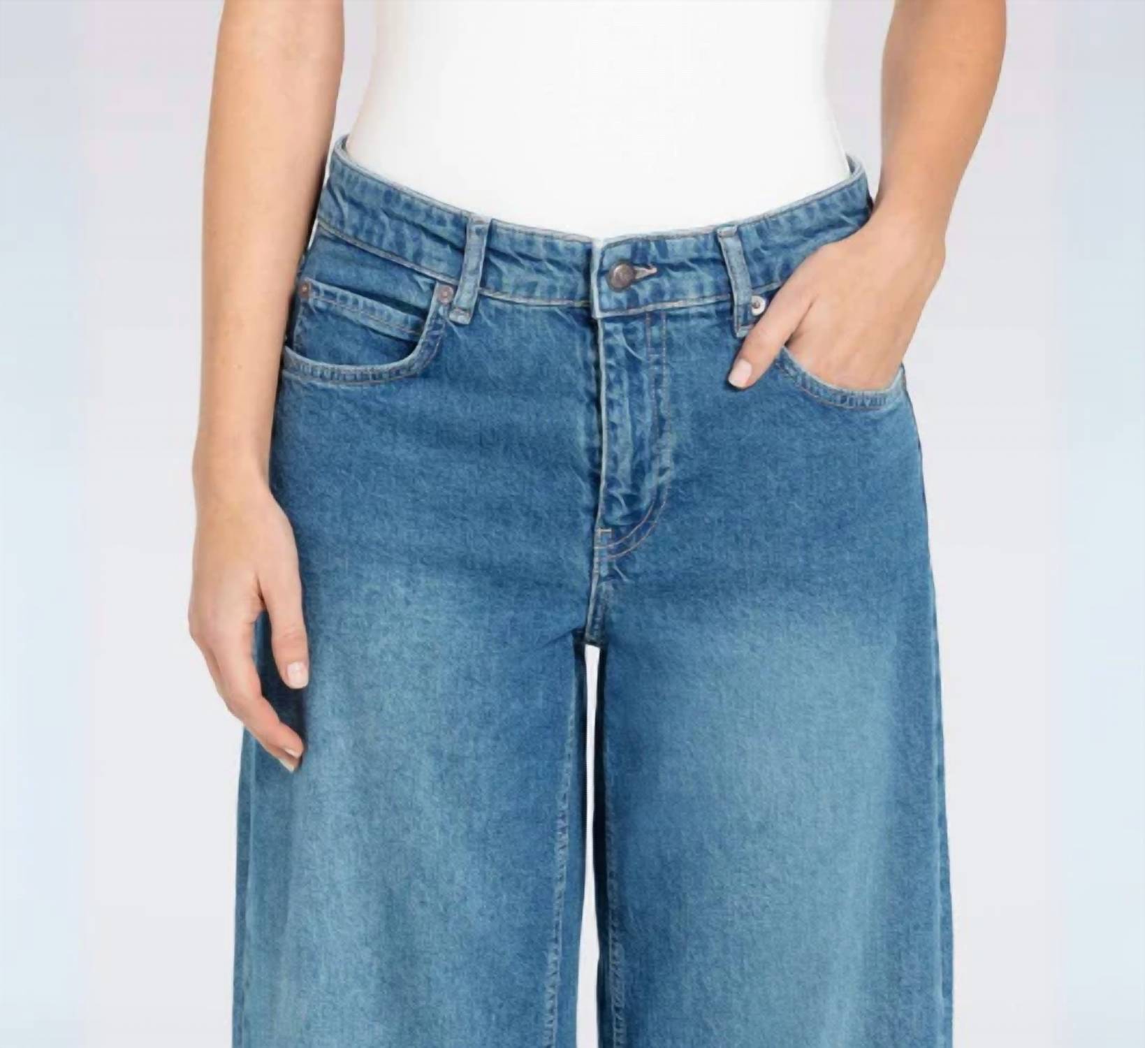 Mac Jeans - Nevada Super Wide Raw Hem Cuff Jeans