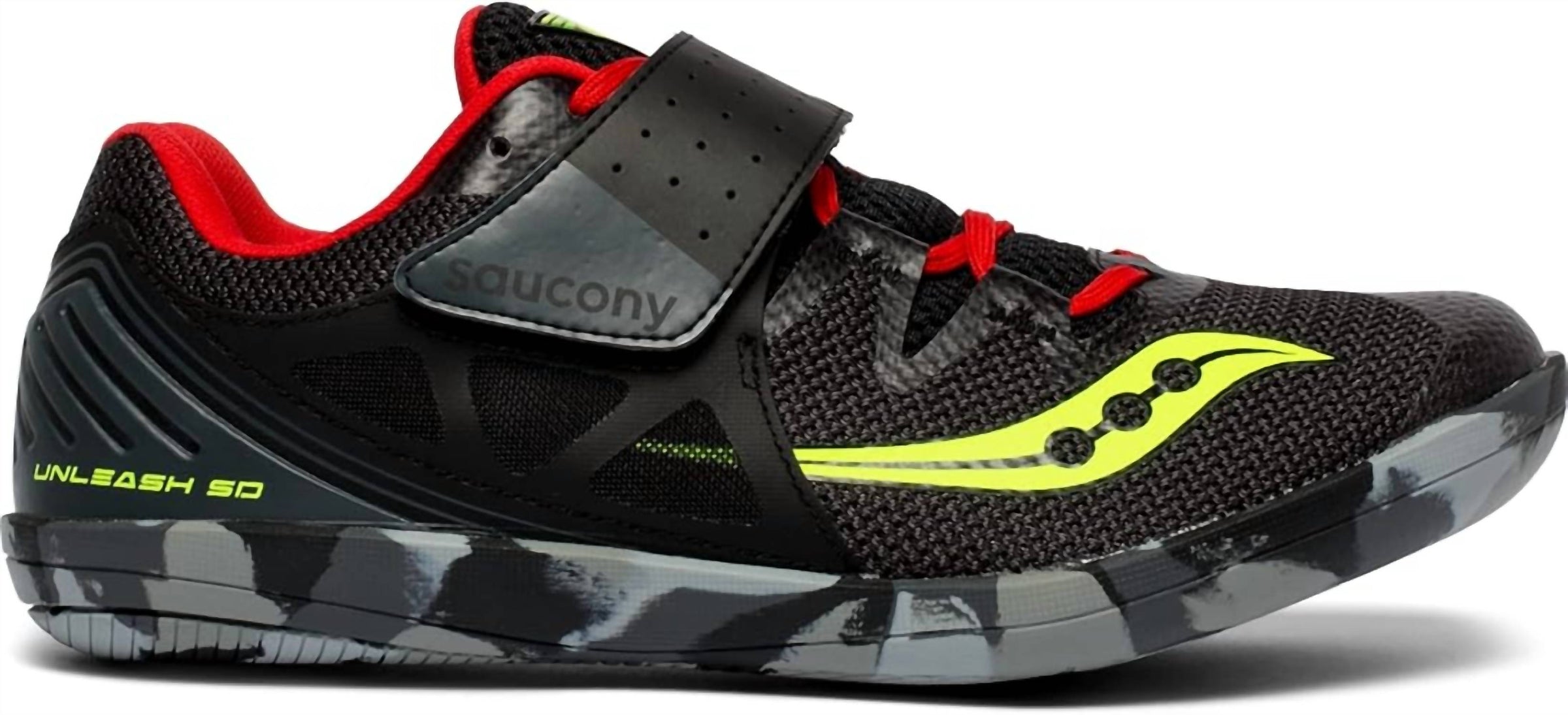 SAUCONY Men's Unleash Sd 2 Track & Field Running Shoe in 2 black red - men's shoe