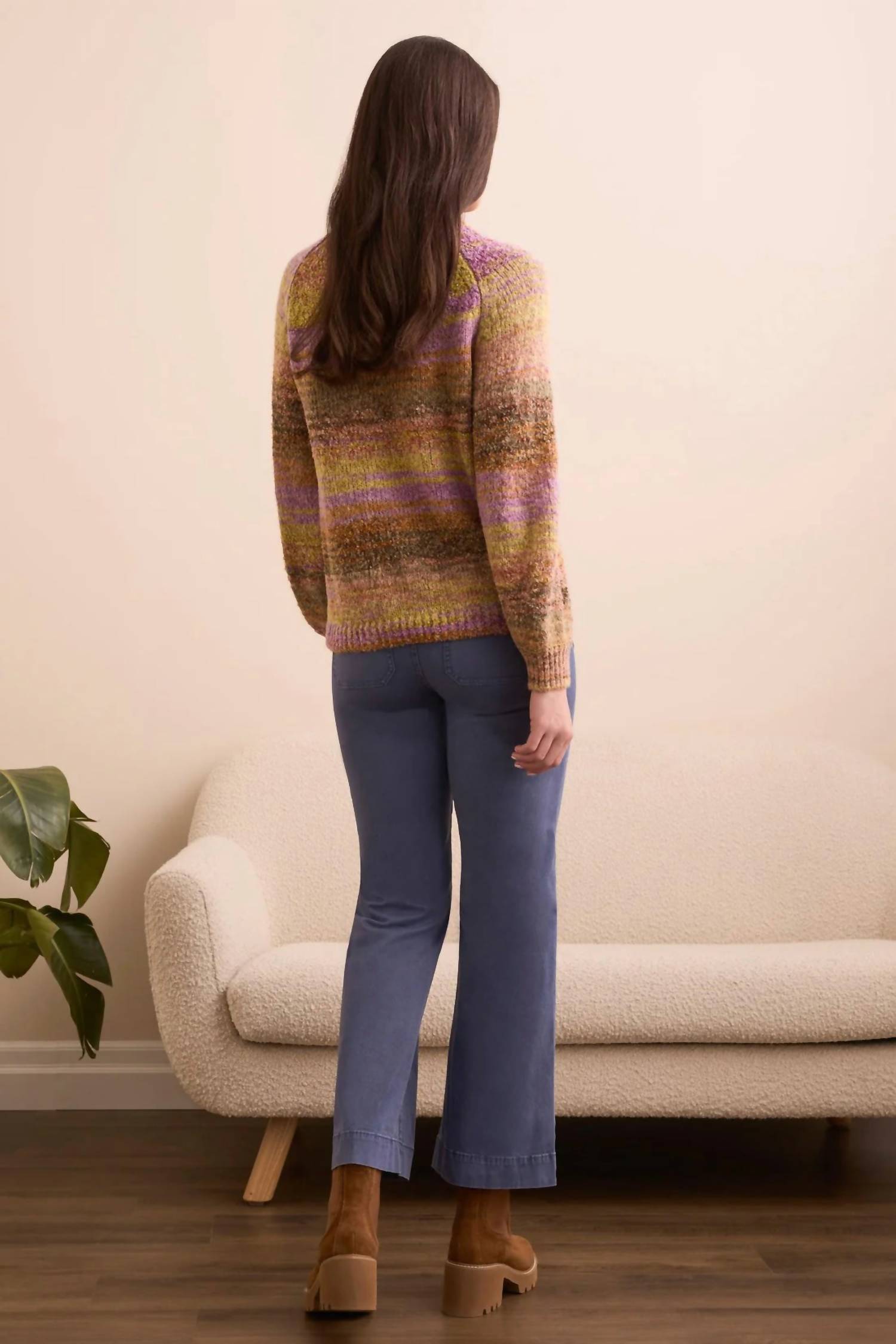 Tribal - Boucle Yarn Dye Mock Neck Sweater