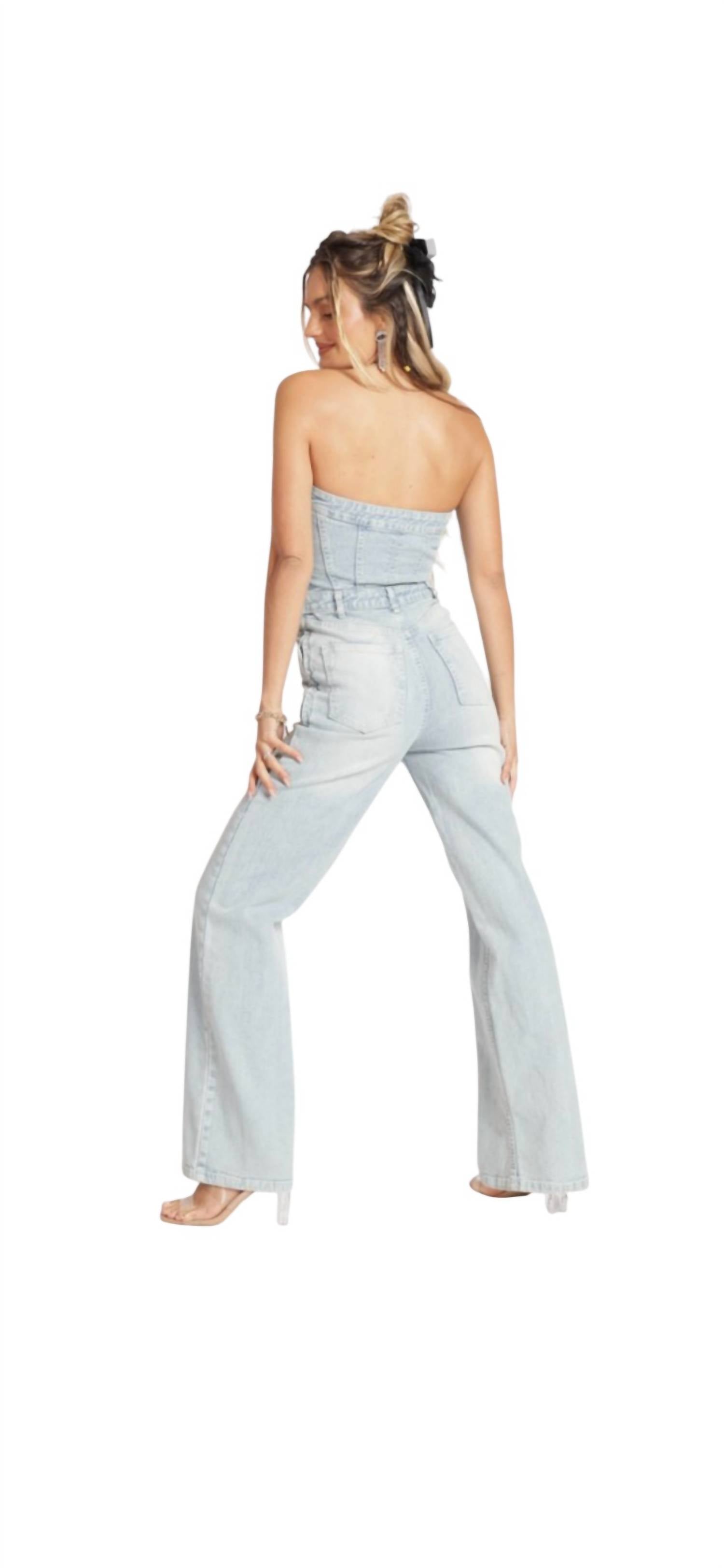 Blue Buttercup - Strapless Jumpsuit