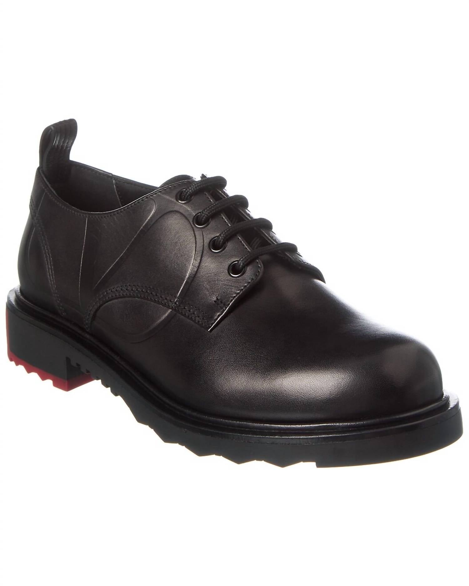 Valentino Garavani - Men's V Logo Calf Leather Derby Dress Shoes