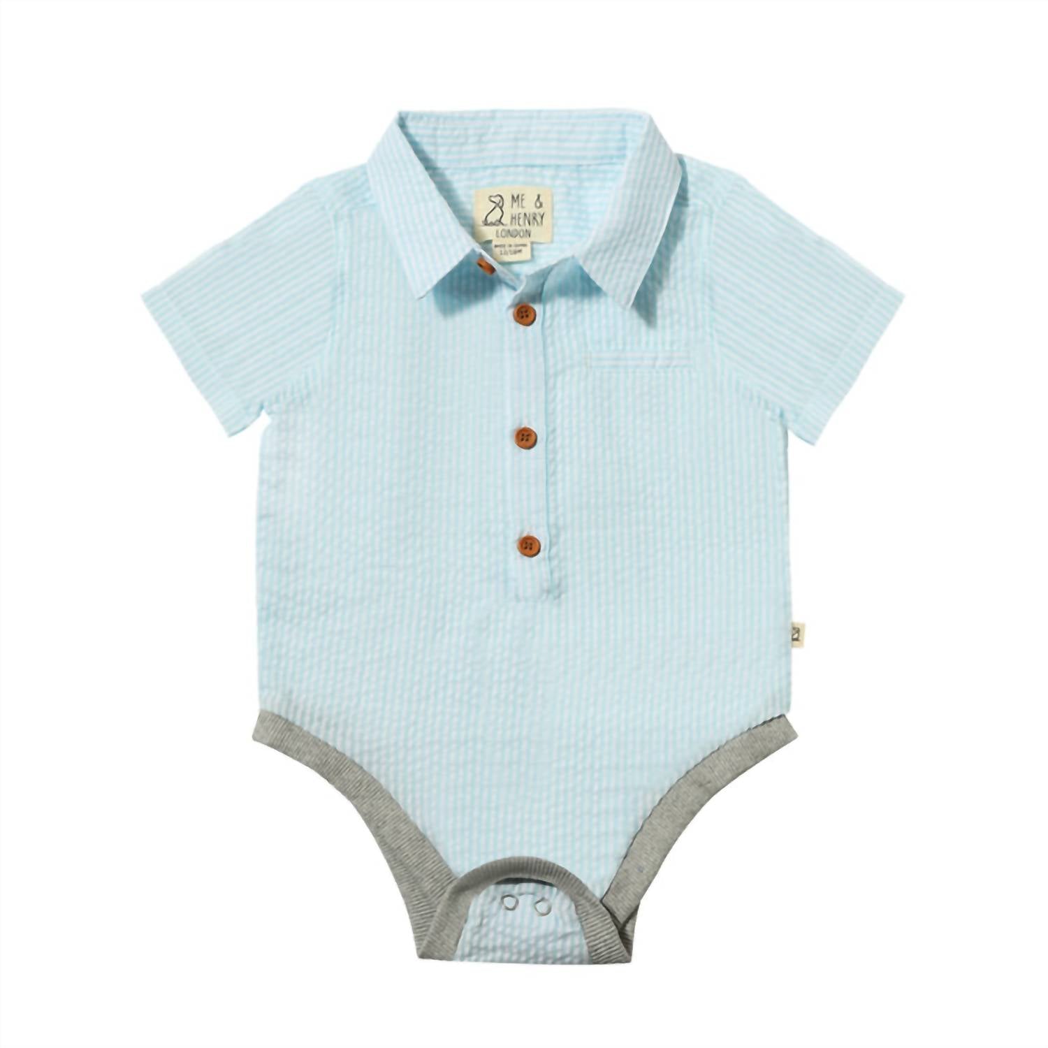 Me & Henry - Boy's Helford Woven Seersucker Onesie