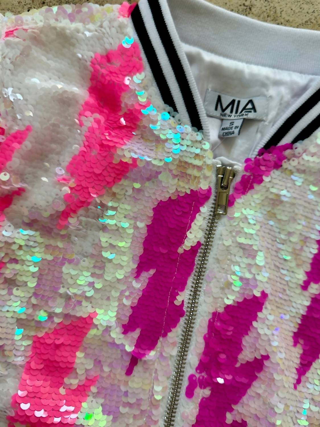 Mia - Tween Girl's Sequin Lightning Bolt Jacket