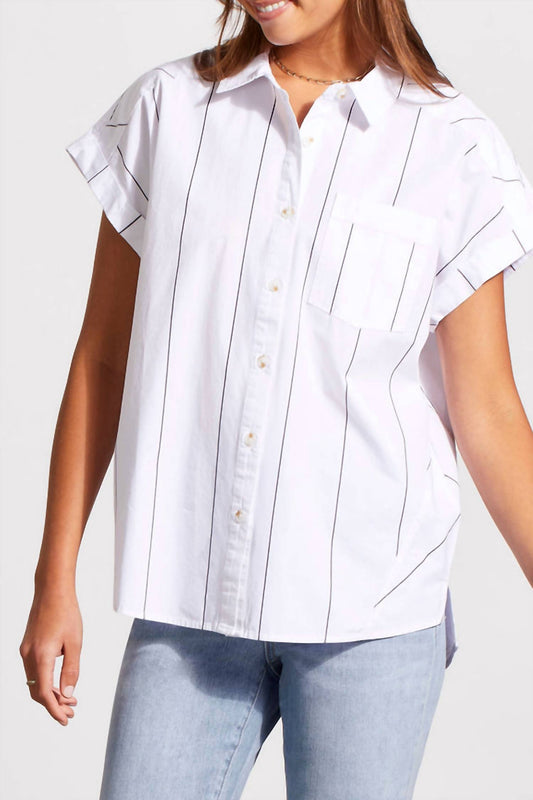 Tribal - Cap Sleeve Button Down Shirt