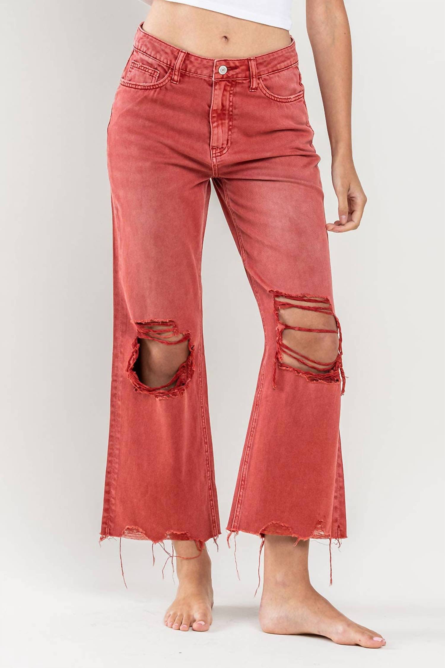 Vervet By Flying Monkey - Apple Cider 90's Vintage Crop Flare Jean