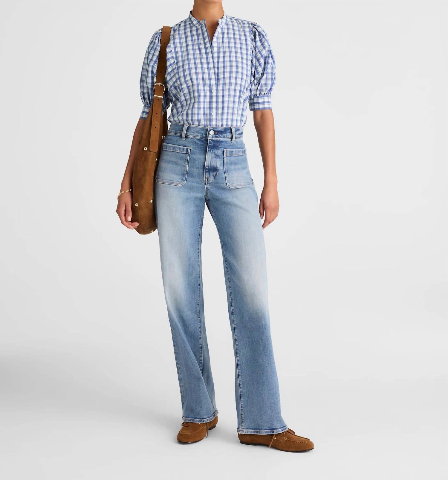 Madewell - Puff-sleeve Band-collar Shirt
