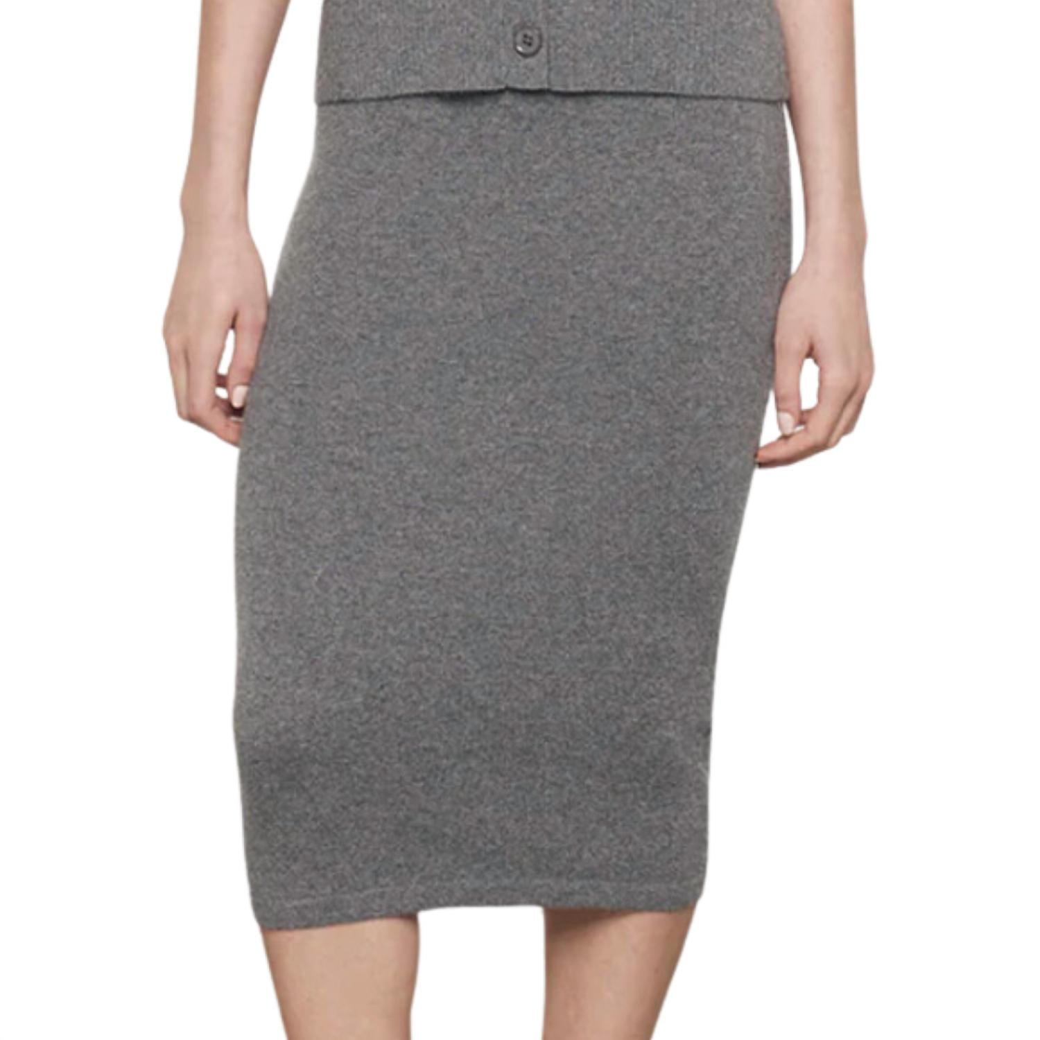 Enza Costa Women's Cashmere Skirt in thunder - women's skirt
