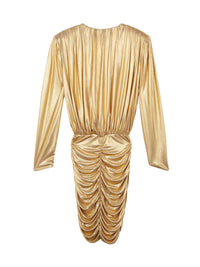 Redemption - Draped Shoulder Padded Mini Dress