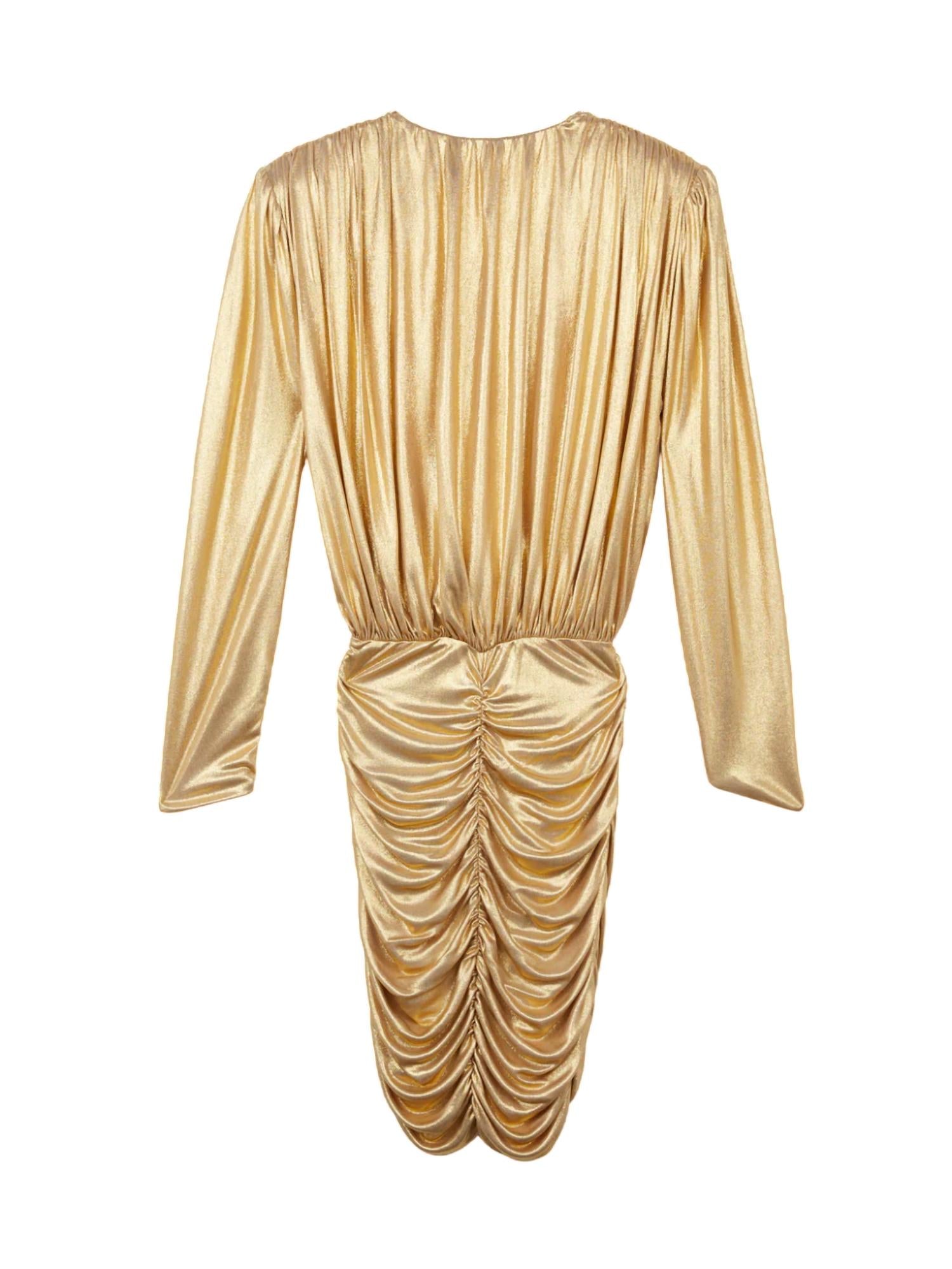 Redemption - Draped Shoulder Padded Mini Dress