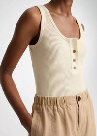 Vince - Rib Henley Tank Top