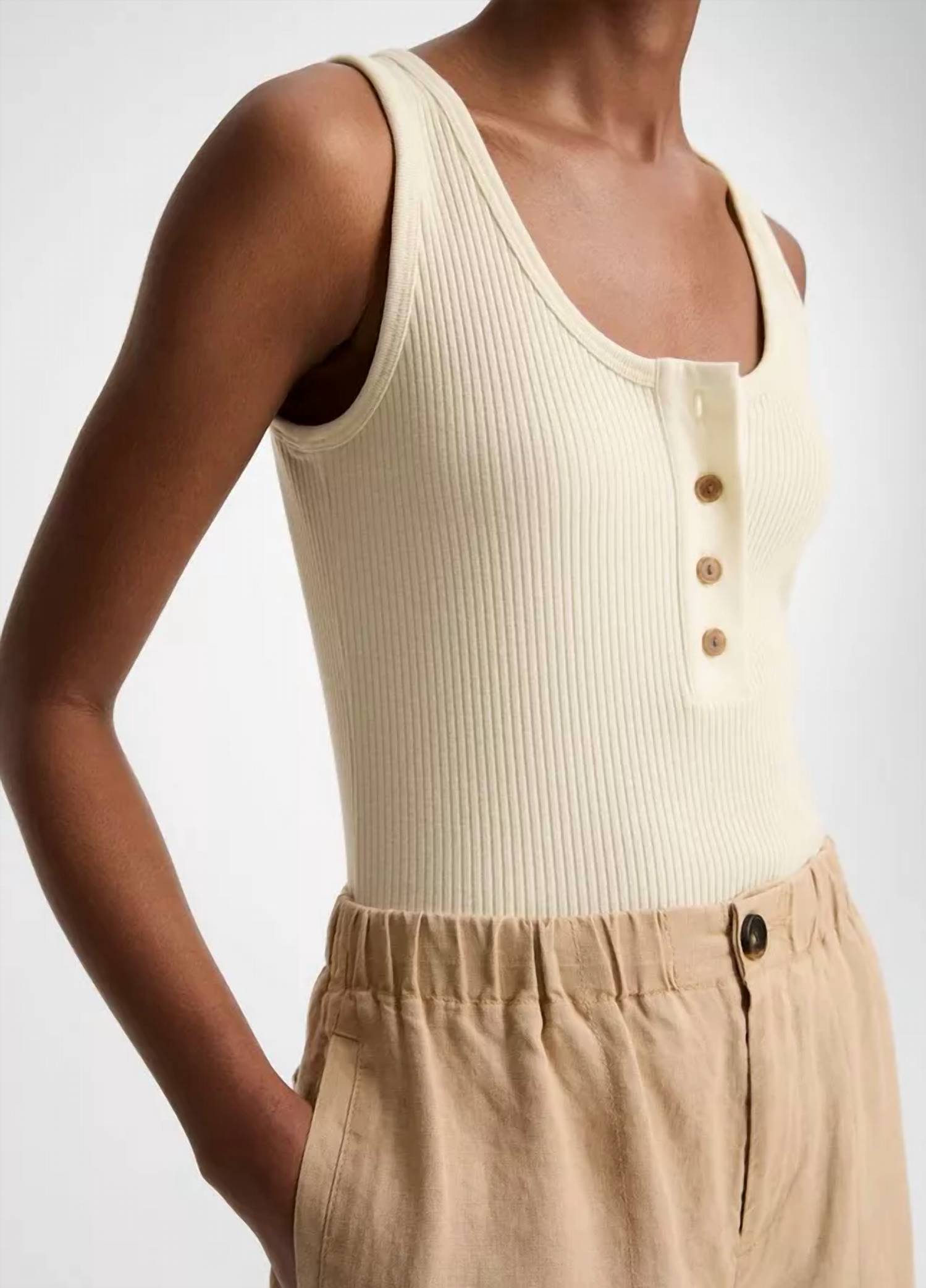 Vince - Rib Henley Tank Top