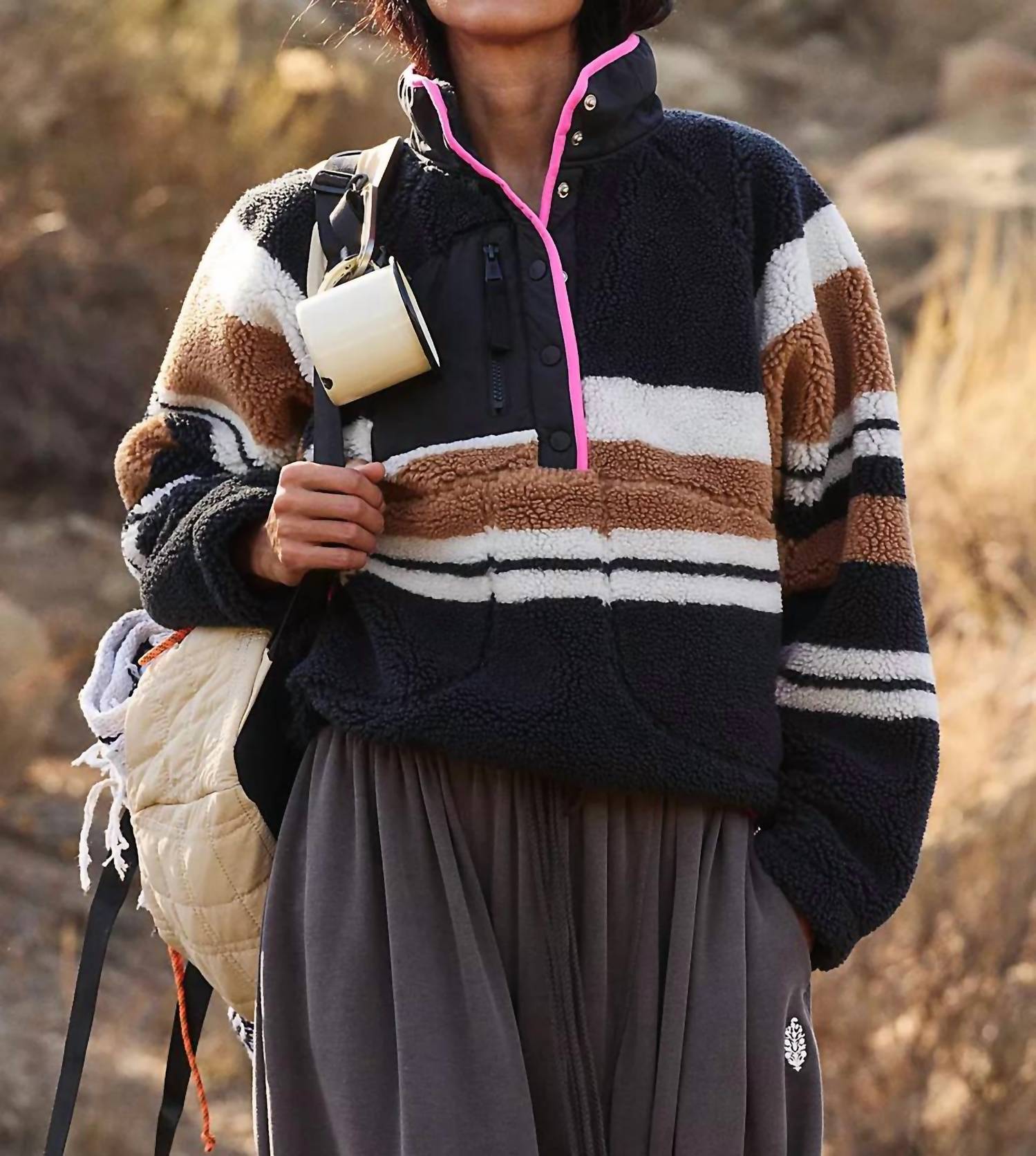 Free People - Hit The Slopes Printed Fleece Pullover