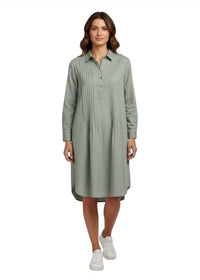 Finley - Belinda Tucked Cotton Long Sleeve Dress