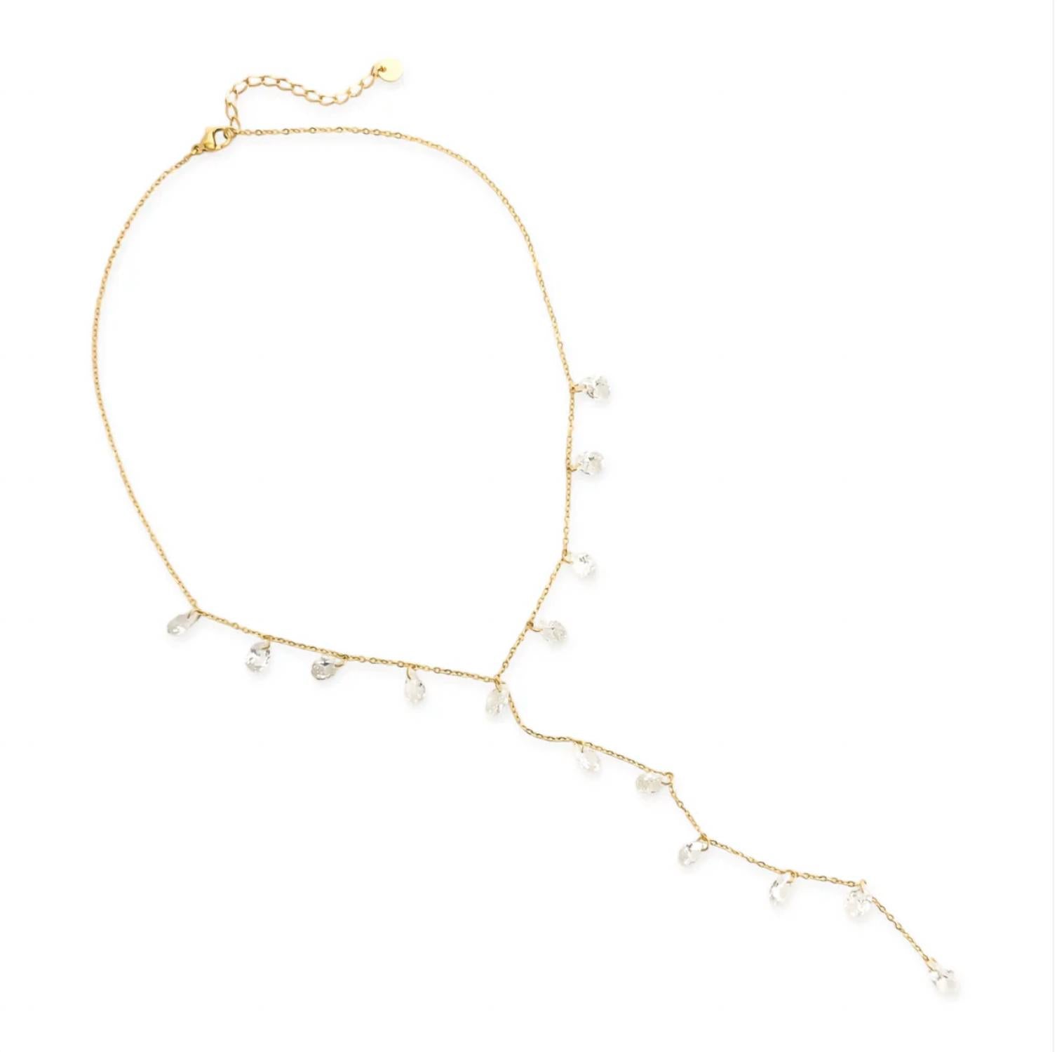Omg Blings - Women's Dazzling Teardrops Necklace