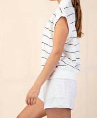 Rae Mode - Modal Scuba Stripe Luxe V-neck Sleeveless Top - Plus