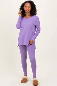 Zenana - Brushed Knit Oversized Top And Legging Lounge Set