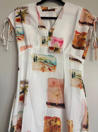 Tfy Collection - Women's Cap Sleeves And Ties Resort Maxi Dress