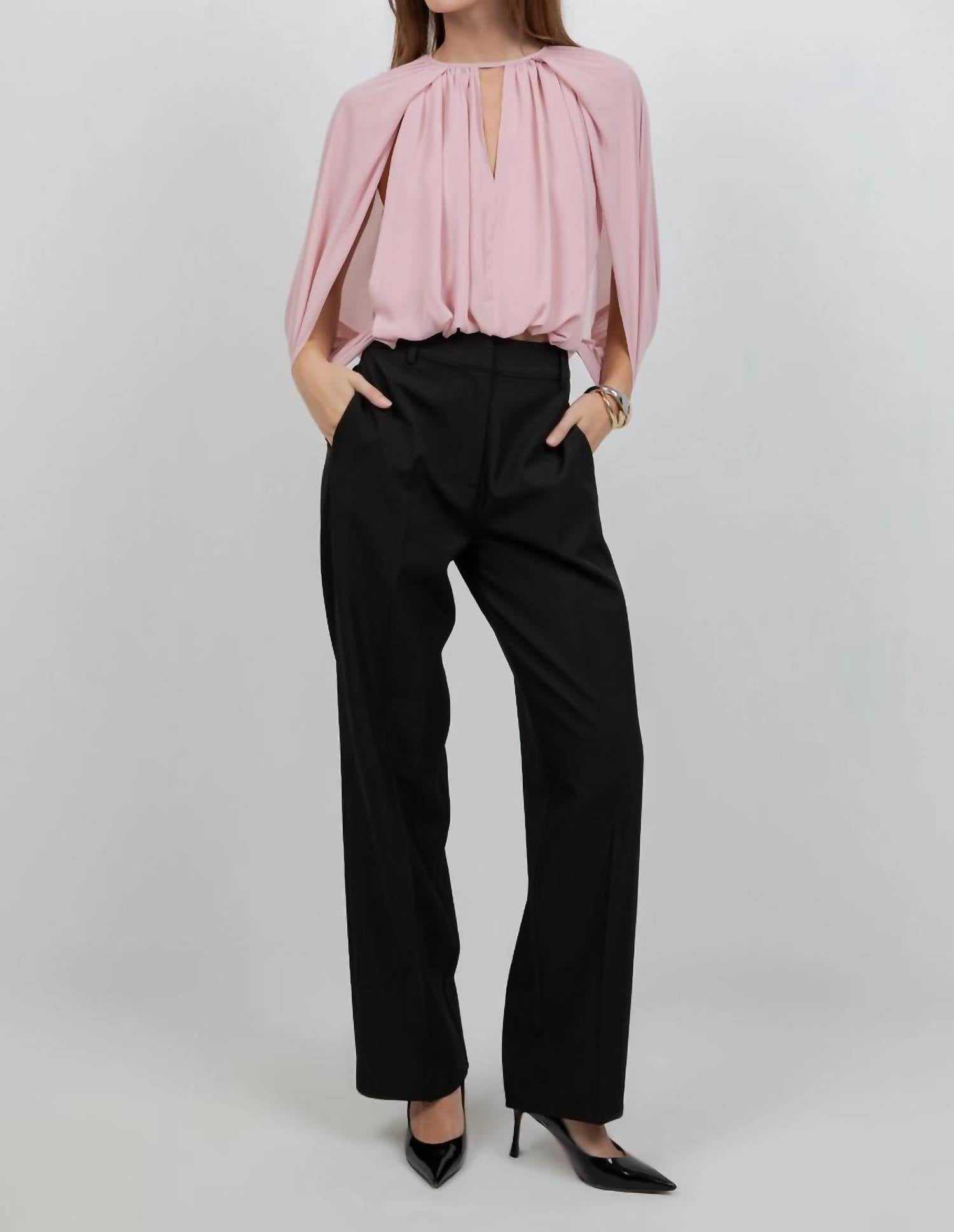 Whiteroom+Cactus - Soft Woven Balloon Top with Cape