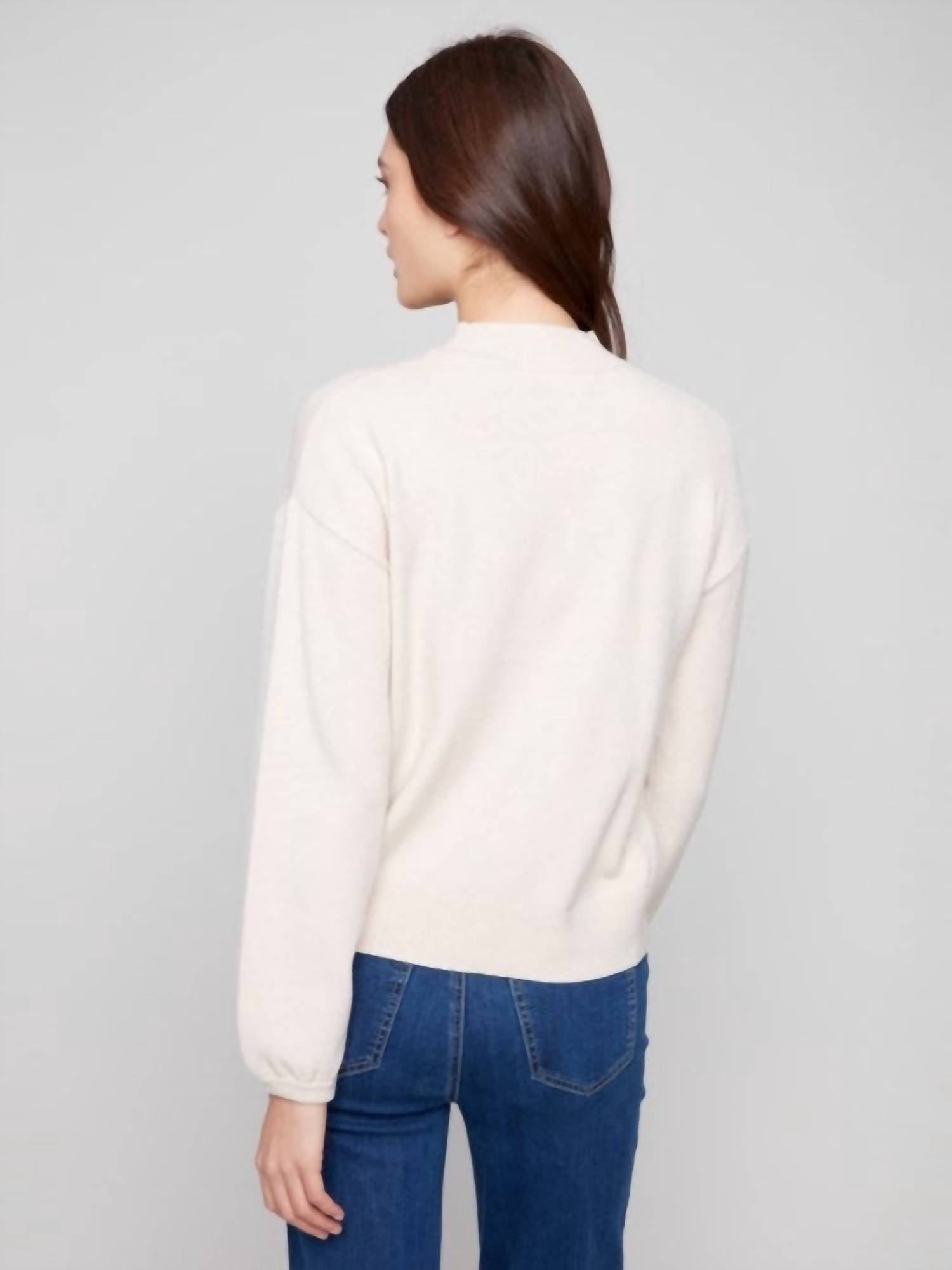 Charlie B - Women's Printed Mock Neck Sweater
